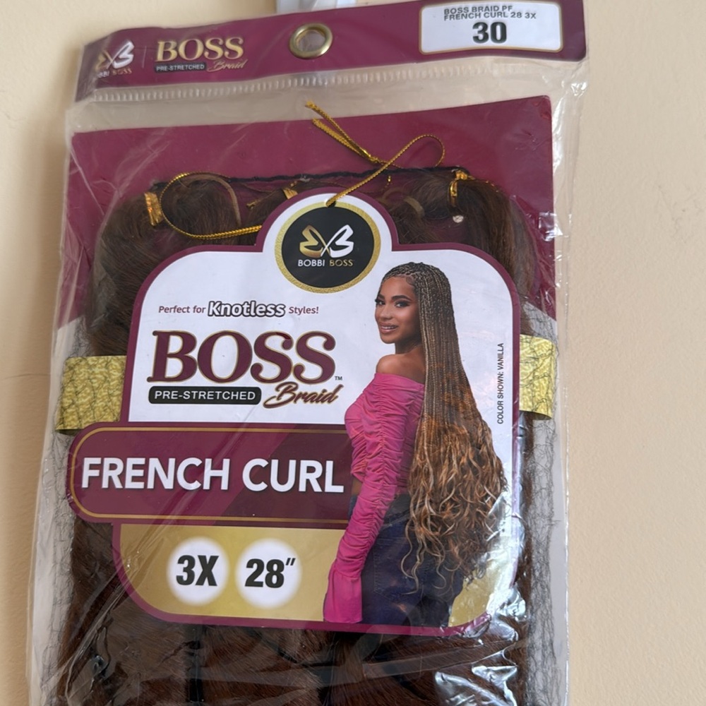 Boss French Curl Knotless Hair Extensions color 30 inches 28 inches‎